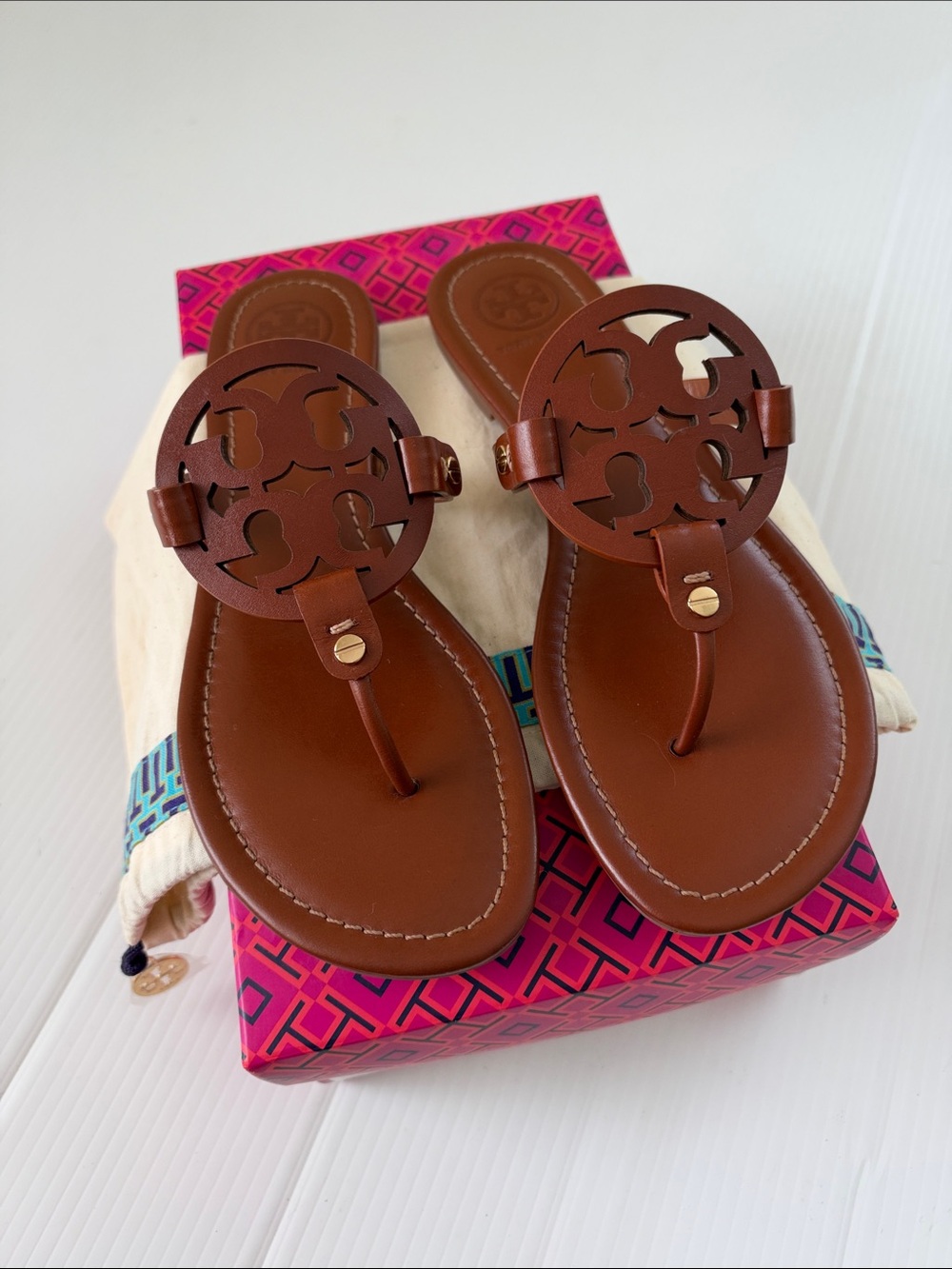 Tory Burch Miller Sandals Vintage Vachetta, 9